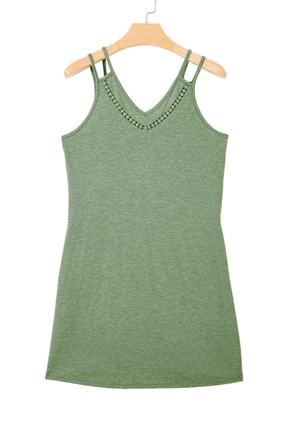 Women's Lace Detail V-Neck Mini Dress