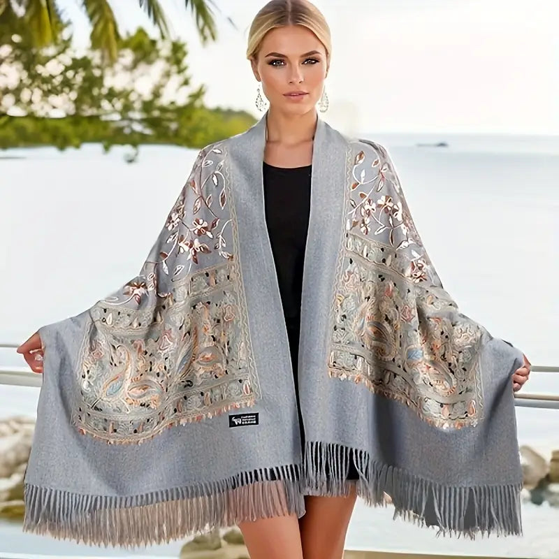 WOMEN'S WARM EMBROIDRED SHAWLS - PAISLEY DESIGN - JAG Universal Collection 