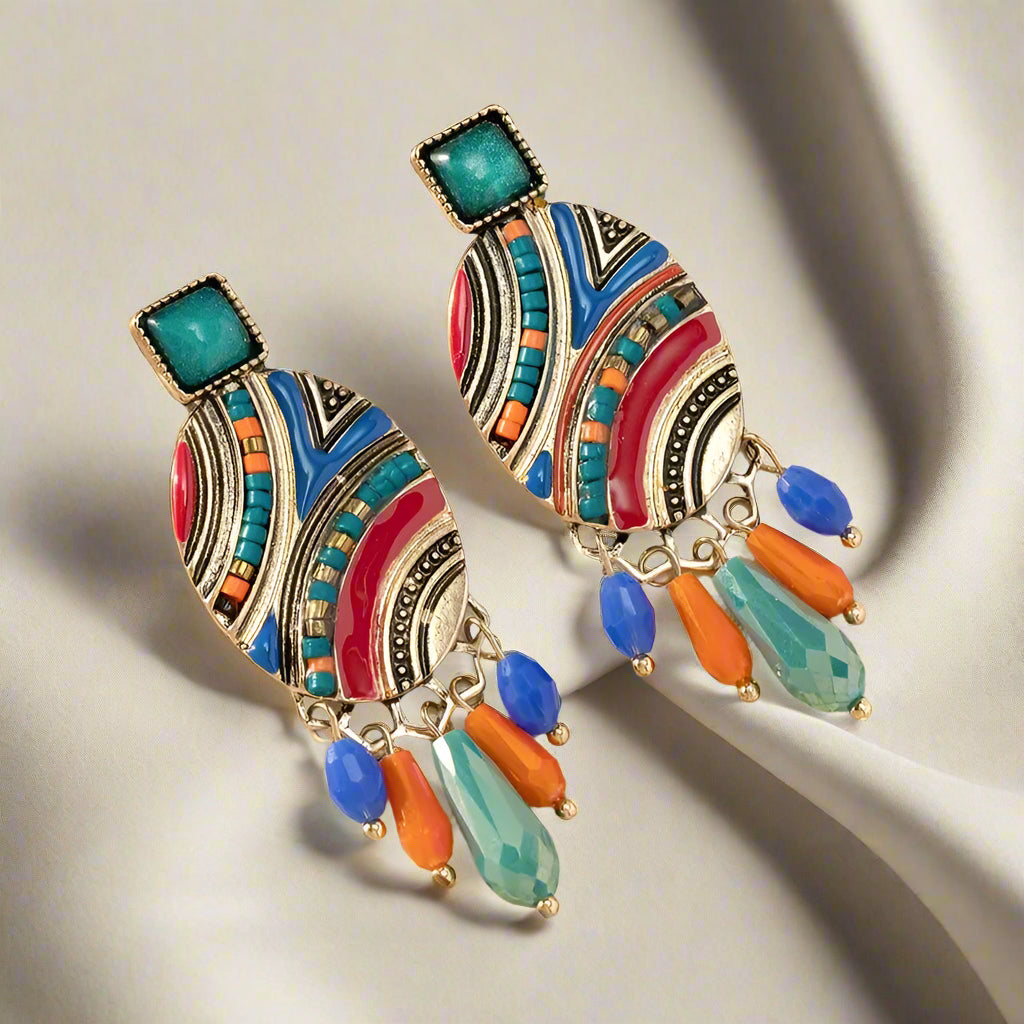 MOSAIC BOHEMIAN DANGLE EARRINGS