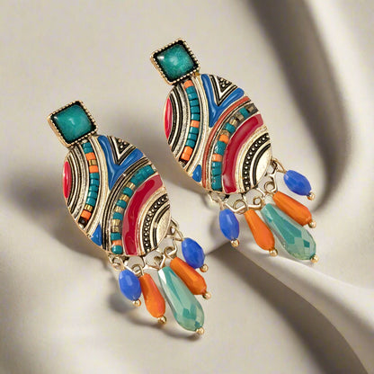 MOSAIC BOHEMIAN DANGLE EARRINGS