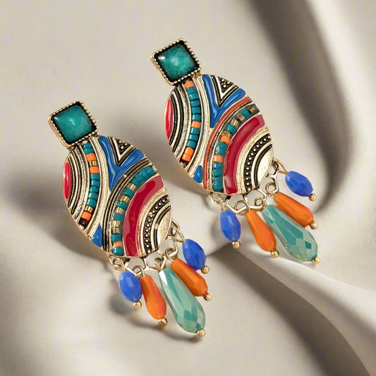 MOSAIC BOHEMIAN DANGLE EARRINGS