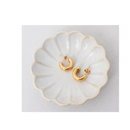 18K Gold PVD Stainless Steel Double Hoop Stud Huggie Earrings for Women – Non-Tarnish, Hypoallergenic, Everyday Luxury Jewelry