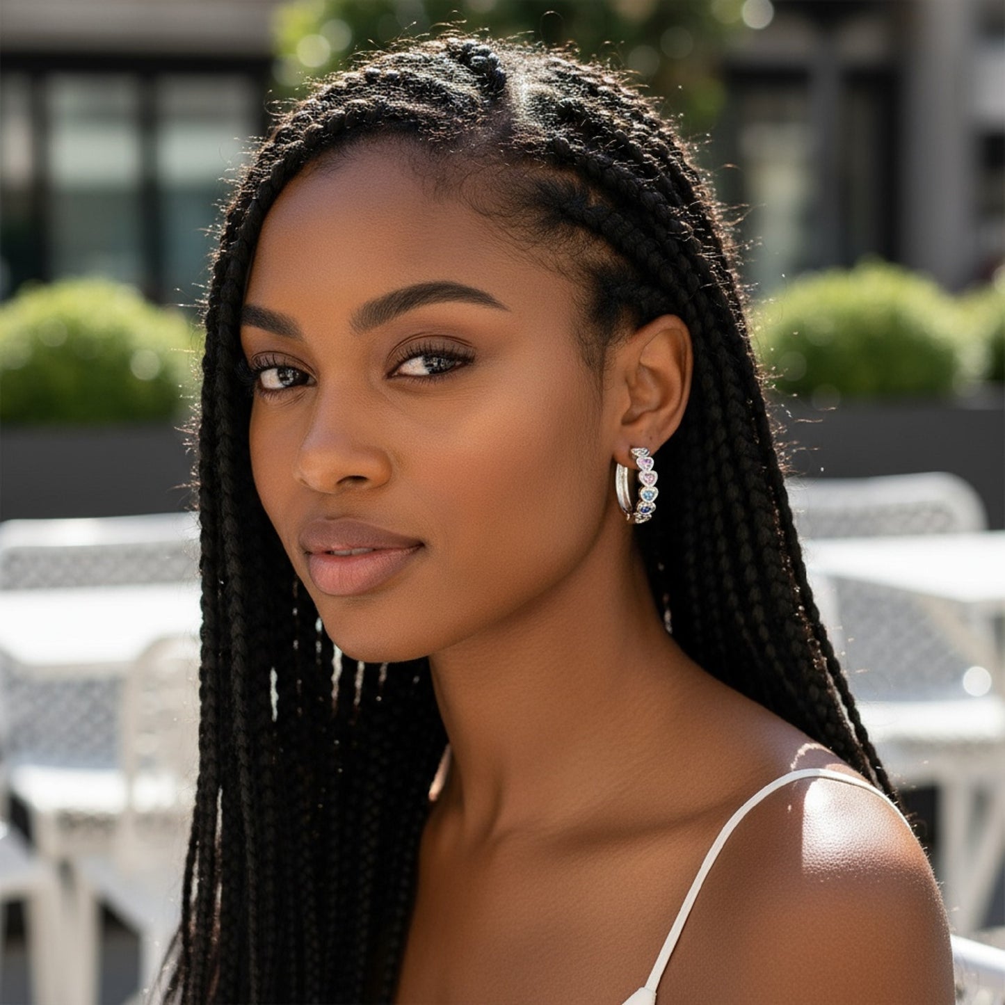 925 Sterling Silver Rainbow Heart Zircon Huggie Hoop Earrings for Women Girls – Colorful Small Hoop Earrings, Dainty Jewelry Gift