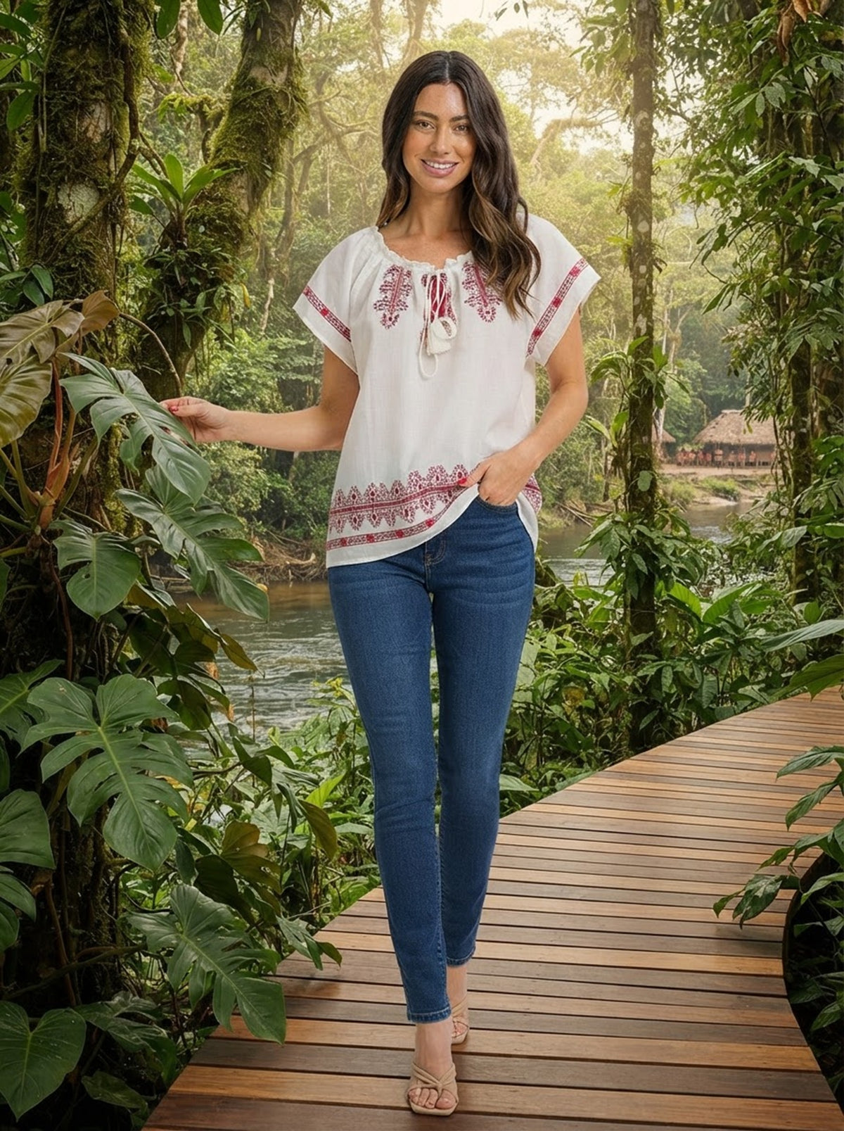 Women's Embroidered Boho Blouse